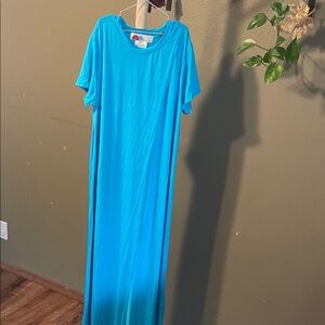 Free People Teal Blue Maxi Shirt